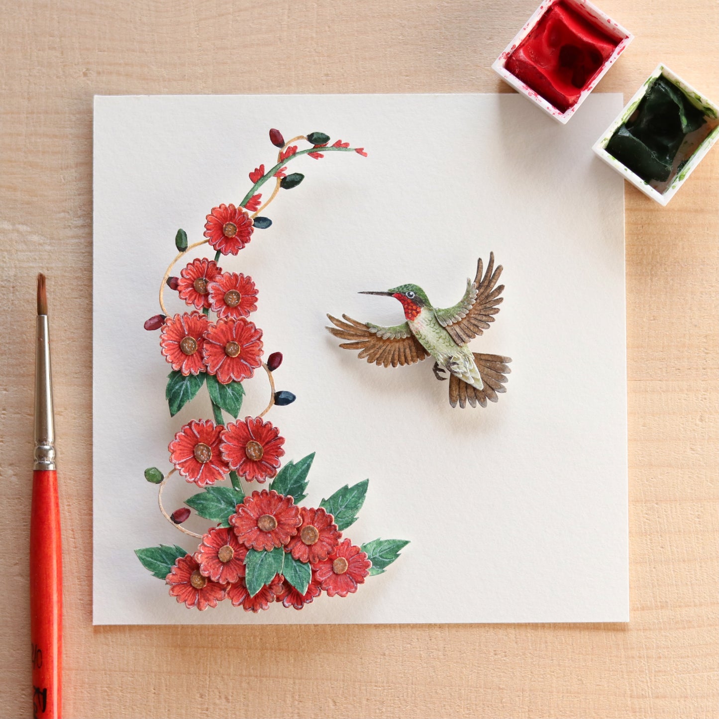 Ruby throated hummingbird