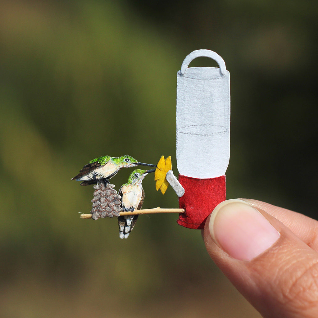 Hummingbirds Having Nectar