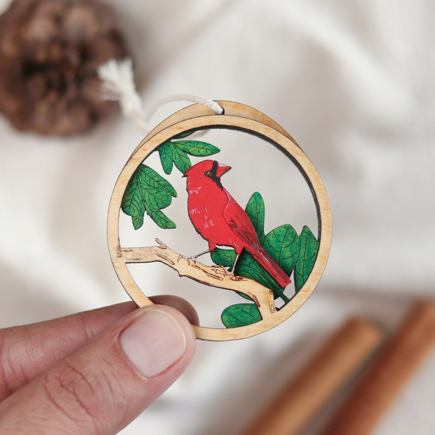 Red cardinal Christmas Charm