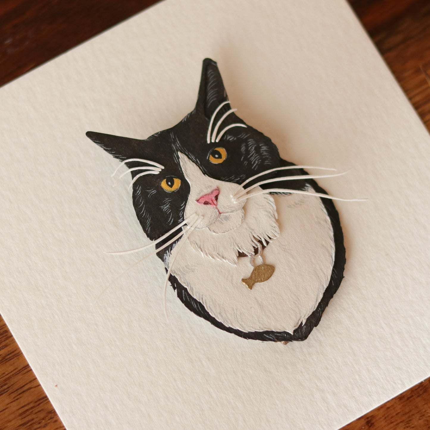 Custom miniature paper cut Pet portrait